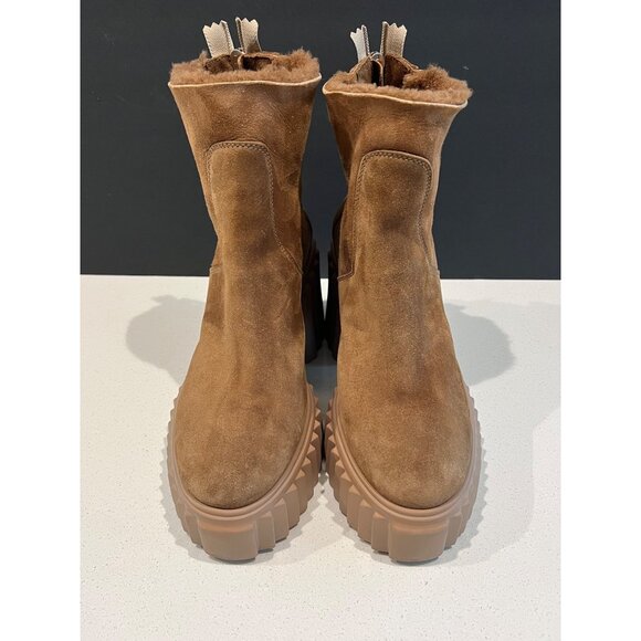AGL Tan Suede Leather Ankle Boots With Sherpa Interior size 37 - Picture 4 of 8